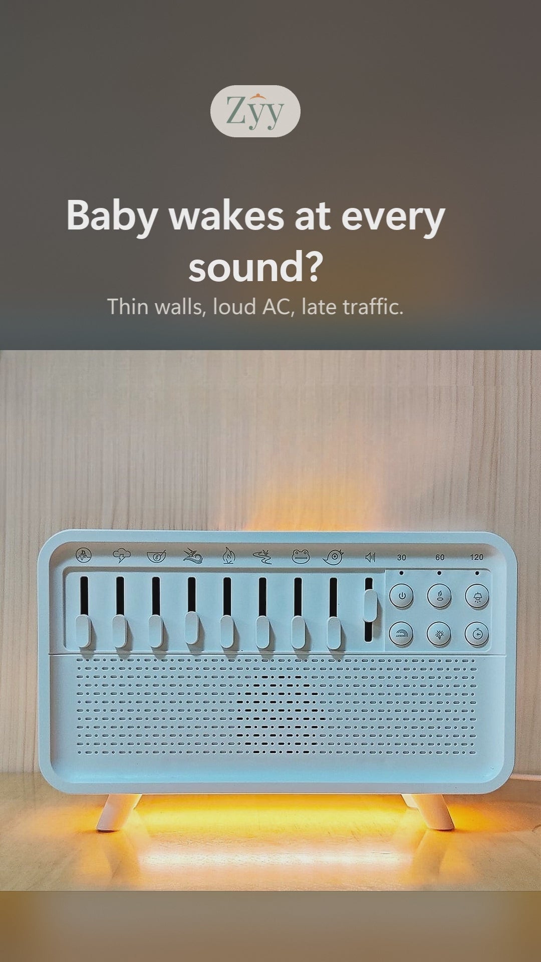 White noise sleep machine with night light and mist, Zyy video